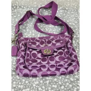 Coach Crossbody. Gorgeous Purple Canvas W/ Silver Accents & Coach Tag